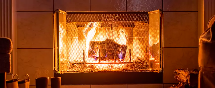 Mendota Hearth Landscape Fireplace Installation in Valley Stream, New York